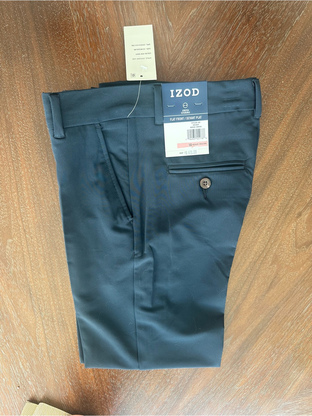 IZOD Boys Flat Front Dress Pants - Navy